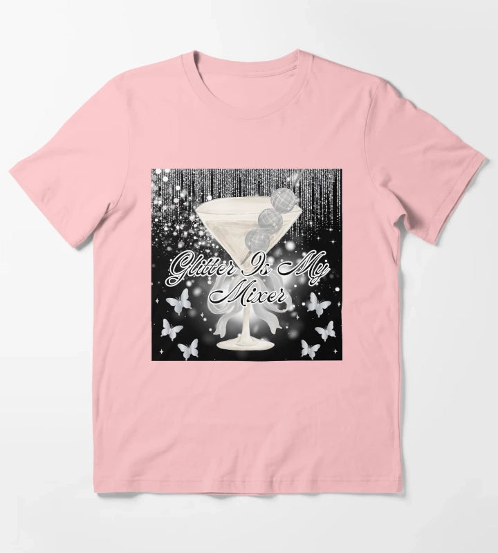 Glitter quote martini T-Shirt Dark Grey