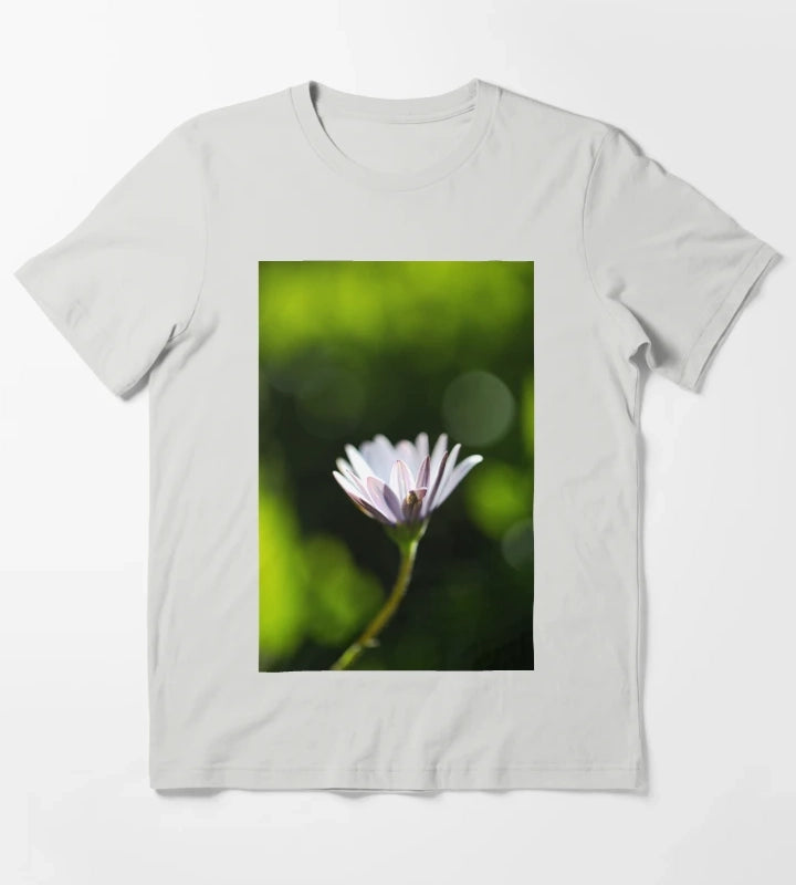 Glow Green Cape Daisy T-Shirt Light Grey