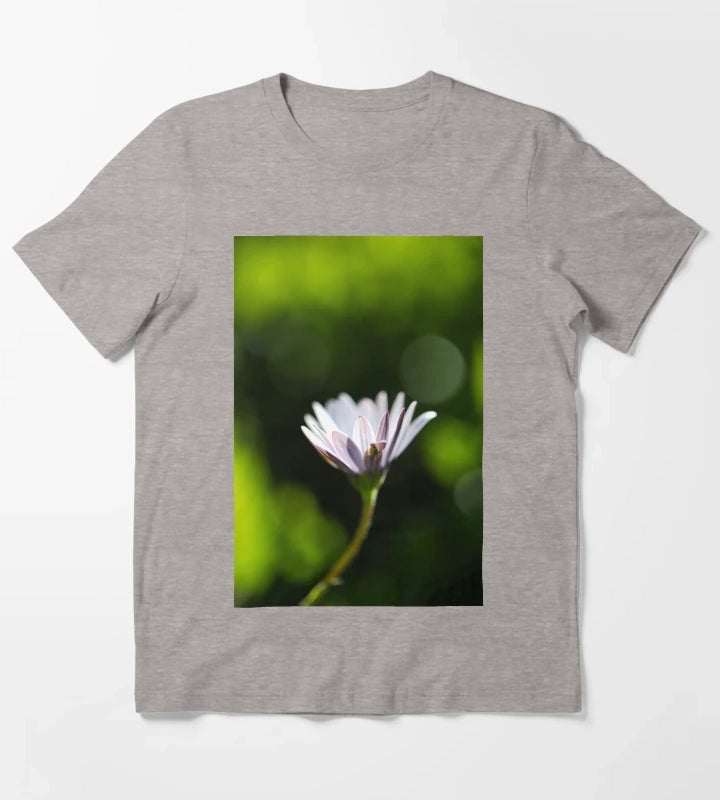 Glow Green Cape Daisy T-Shirt Heather Grey