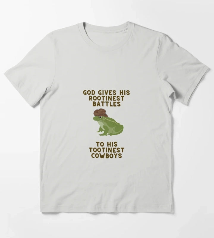 God Gives His Rootinest Battles T-Shirt Light Grey