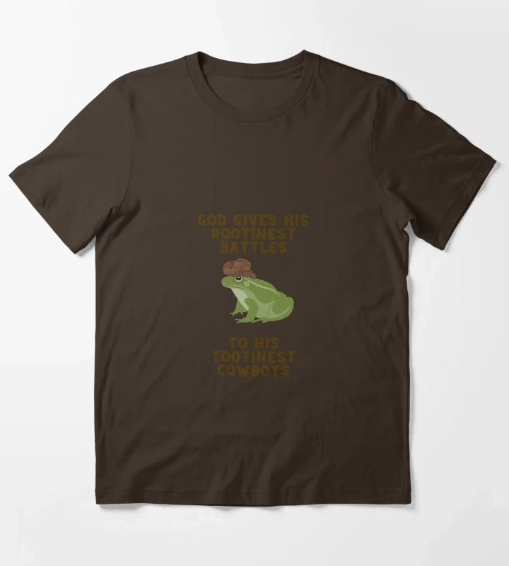 God Gives His Rootinest Battles T-Shirt Brown