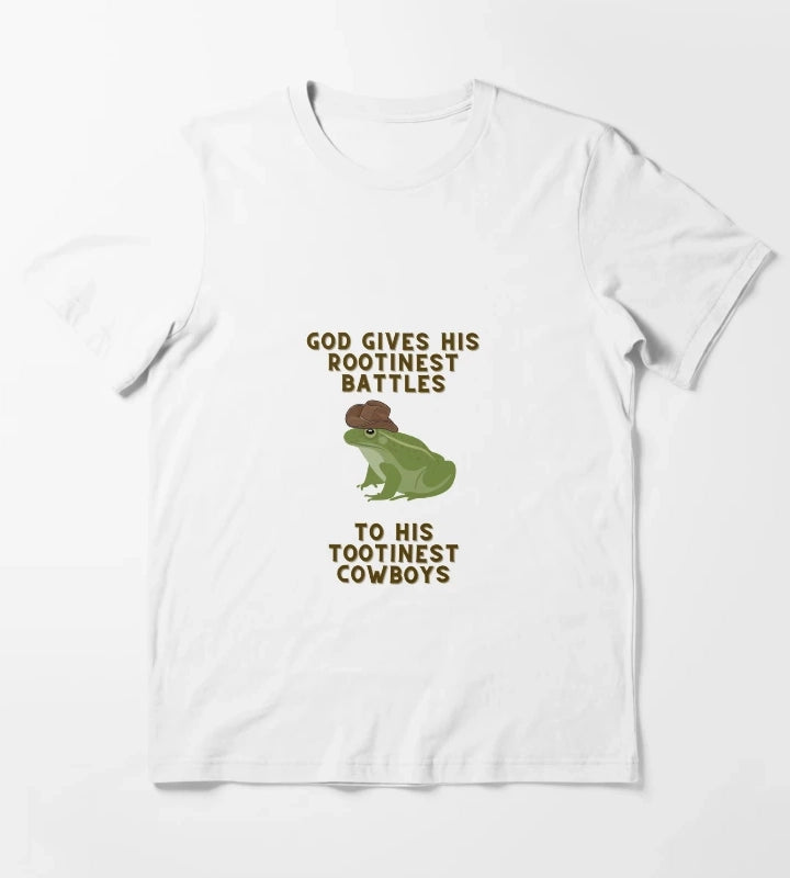 God Gives His Rootinest Battles T-Shirt White