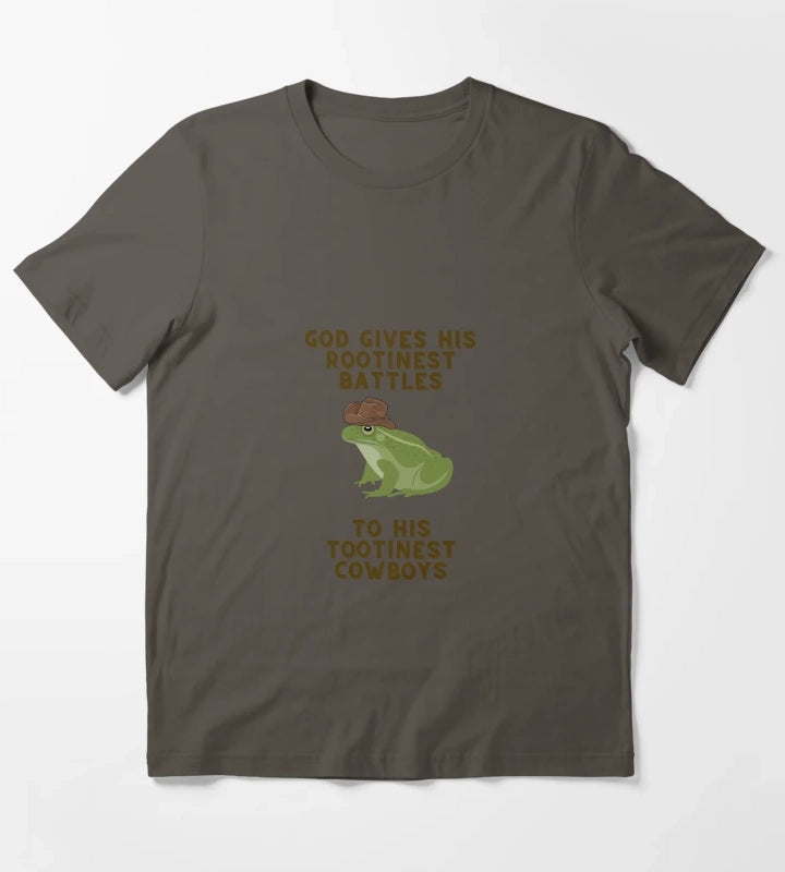 God Gives His Rootinest Battles T-Shirt Dark Grey