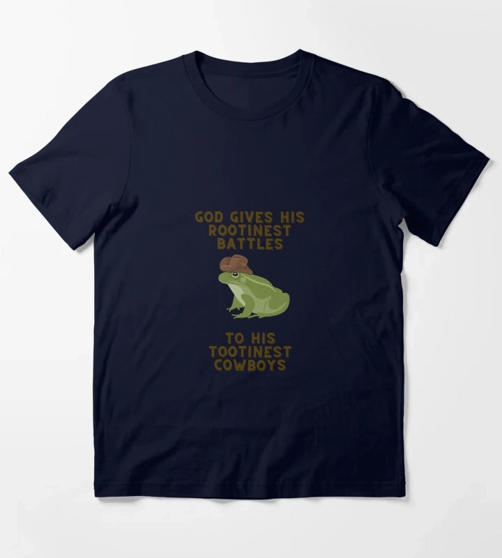 God Gives His Rootinest Battles T-Shirt Navy