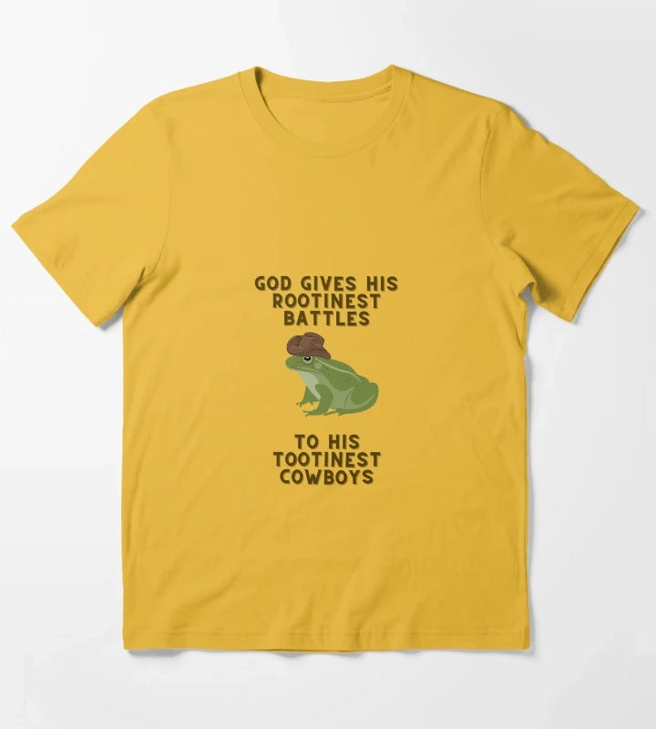 God Gives His Rootinest Battles T-Shirt Yellow