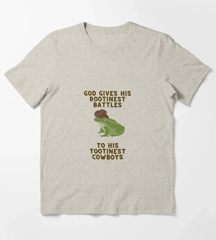 God Gives His Rootinest Battles T-Shirt Cream