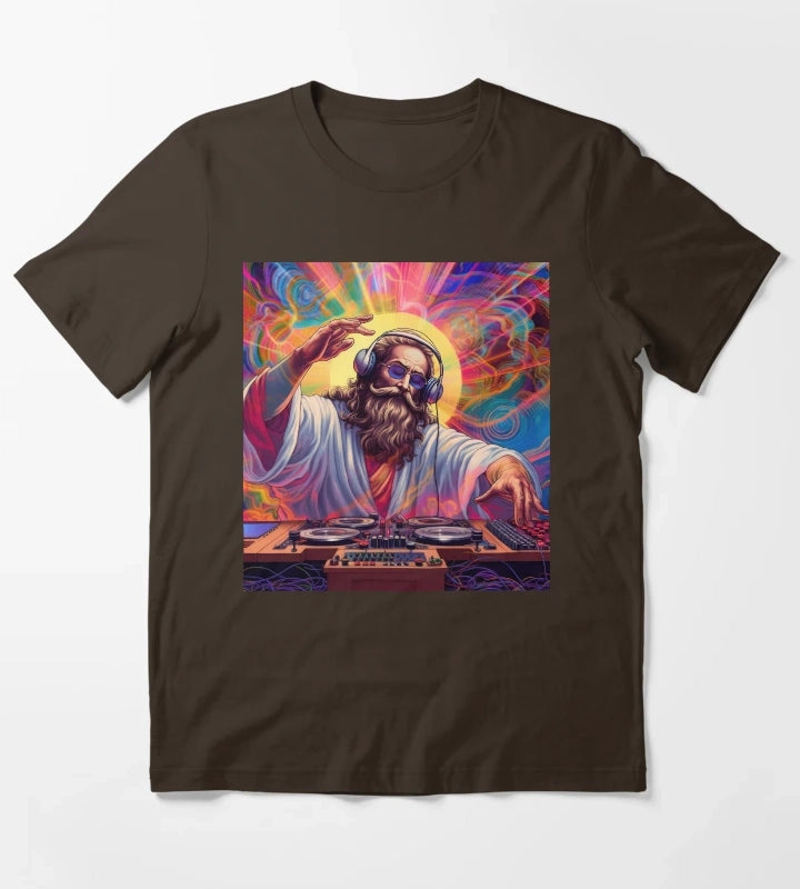 God is a DJ Series T-Shirt Brown