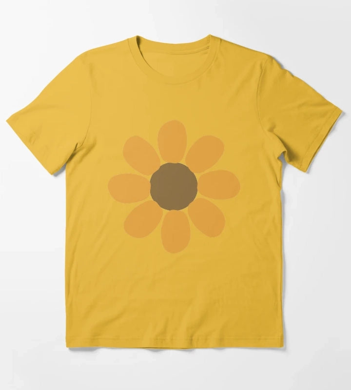 Golden Daisy Flower Shape T-Shirt Yellow