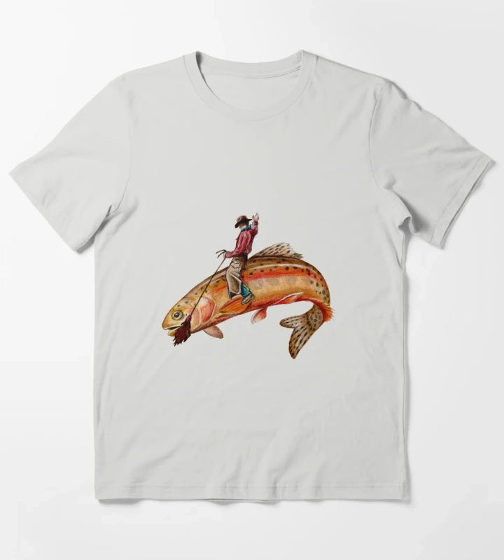 Golden Trout Cowboy T-Shirt Light Grey