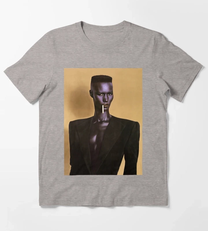 Grace Jones chanteuse extraordinaire T-Shirt Heather Grey