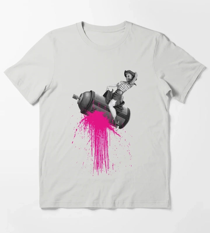 Graffiti Cowgirl T-Shirt Light Grey