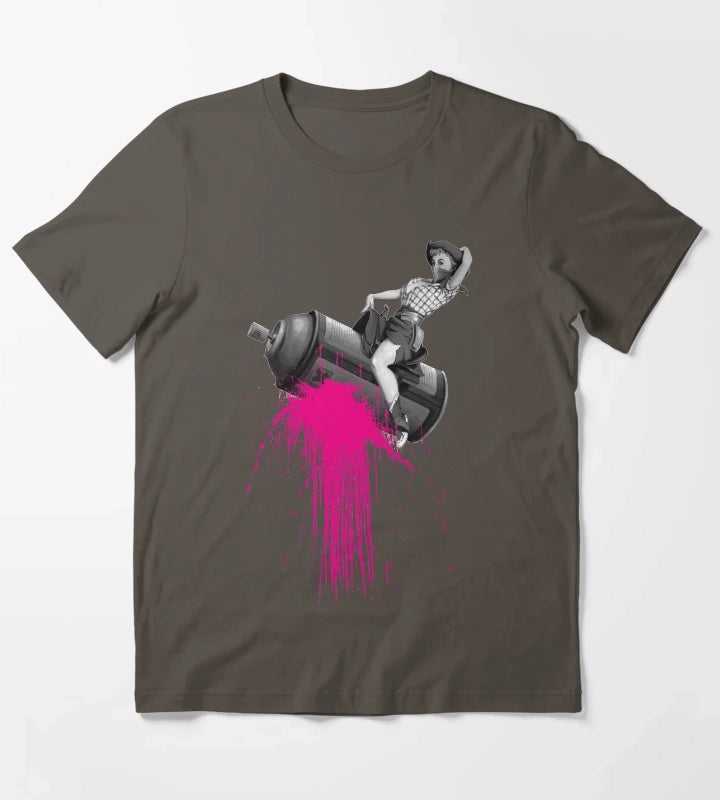 Graffiti Cowgirl T-Shirt Dark Grey