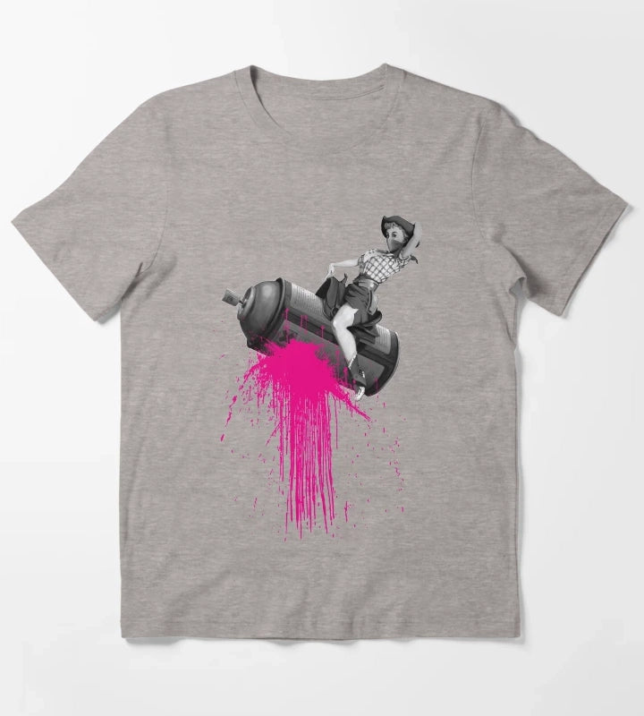 Graffiti Cowgirl T-Shirt Heather Grey