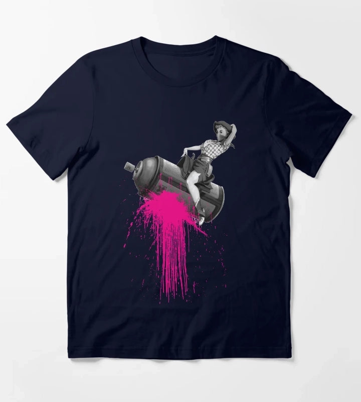 Graffiti Cowgirl T-Shirt Navy