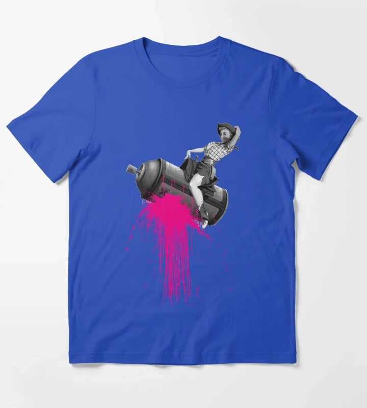 Graffiti Cowgirl T-Shirt Blue