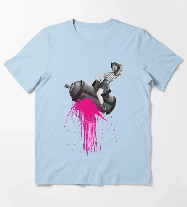 Graffiti Cowgirl T-Shirt Sky Blue