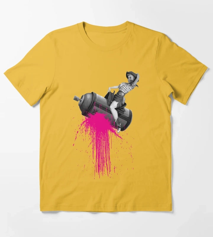 Graffiti Cowgirl T-Shirt Yellow