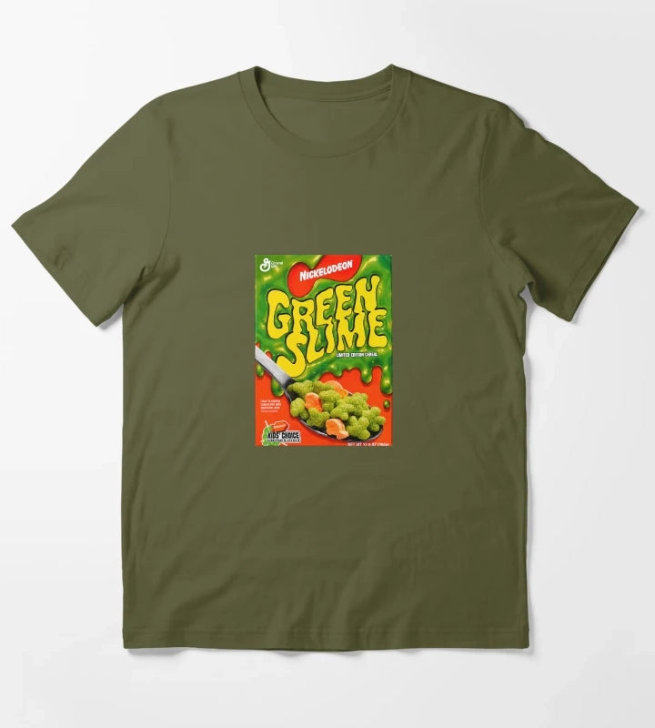 Green Slime Cereal T-Shirt Olive Green