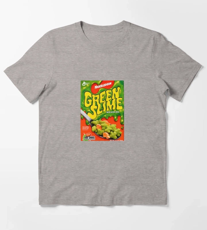 Green Slime Cereal T-Shirt Heather Grey