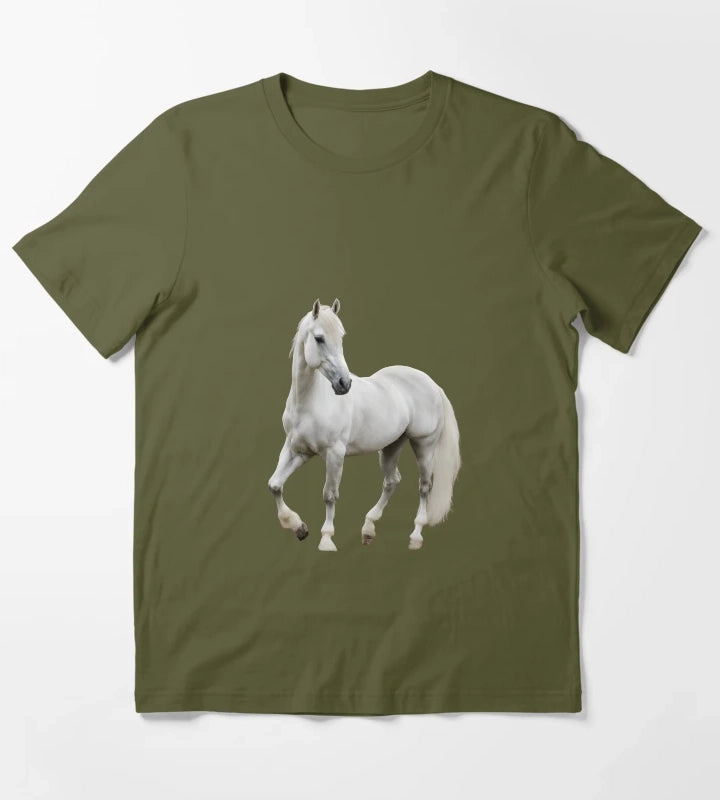 Grey Horse Lipizzaner T-Shirt Olive Green