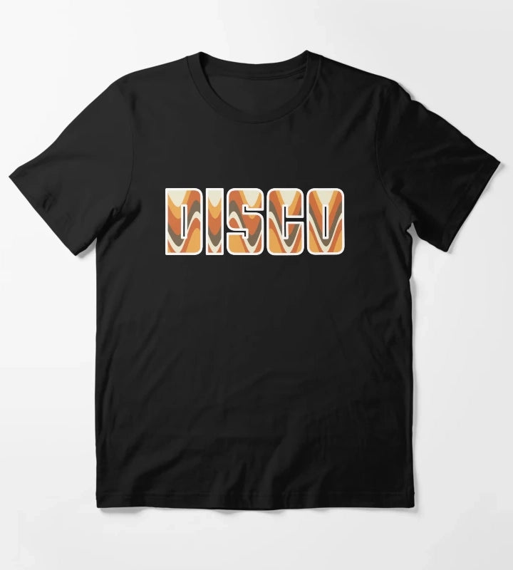 Groovy Disco Waves 70s Brown and Orange Retro Swirl T-Shirt