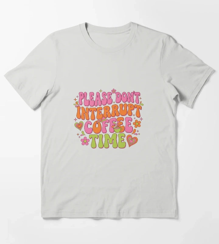 Groovy Do Not Interrupt Coffee Time T-Shirt Light Grey