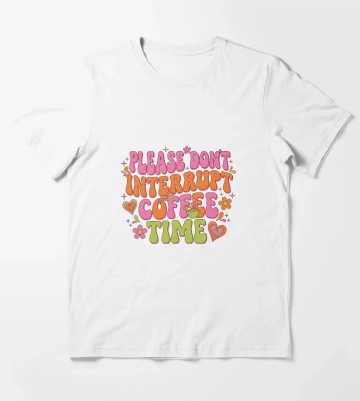 Groovy Do Not Interrupt Coffee Time T-Shirt White