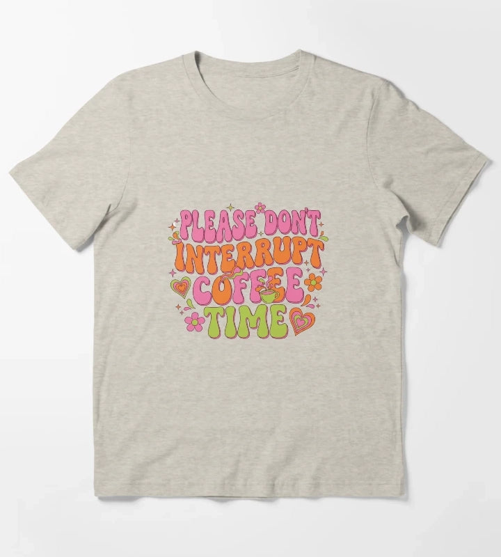 Groovy Do Not Interrupt Coffee Time T-Shirt Cream