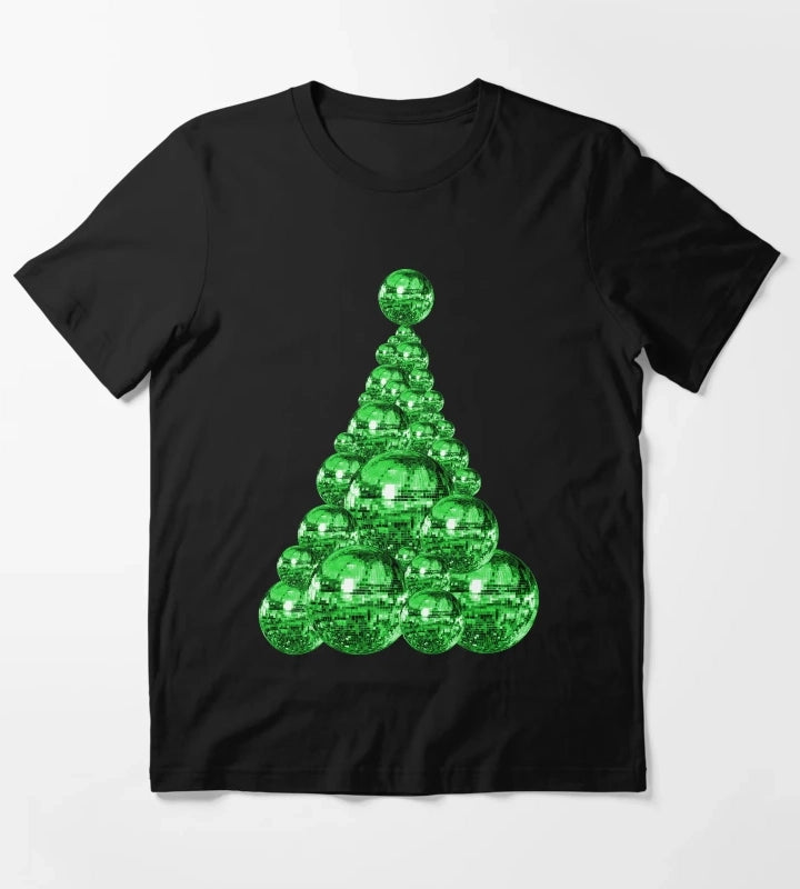 Groovy Green Disco Ball Christmas Tree T-Shirt