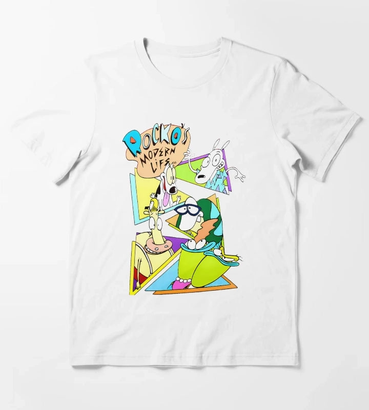 Group of Friends Cartoon Characters T-Shirt White