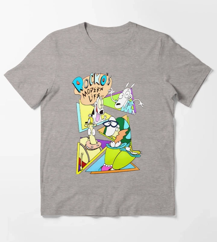 Group of Friends Cartoon Characters T-Shirt Heather Grey