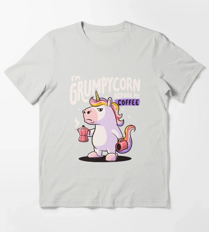 Grumpycorn Cute Grumpy Unicorn Coffee Gift T-Shirt Light Grey