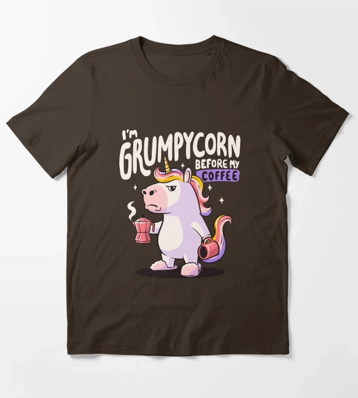 Grumpycorn Cute Grumpy Unicorn Coffee Gift T-Shirt Brown
