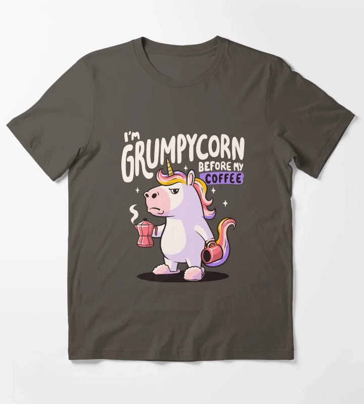 Grumpycorn Cute Grumpy Unicorn Coffee Gift T-Shirt Dark Grey
