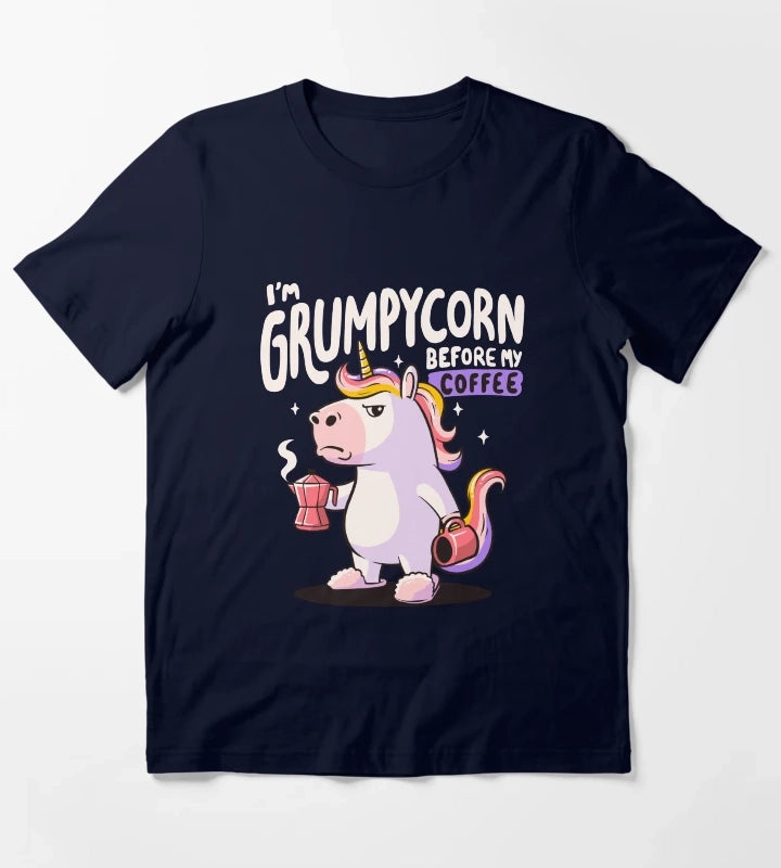 Grumpycorn Cute Grumpy Unicorn Coffee Gift T-Shirt Navy