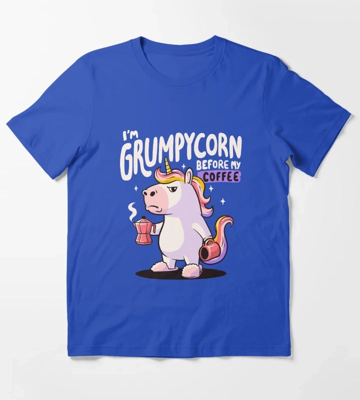 Grumpycorn Cute Grumpy Unicorn Coffee Gift T-Shirt Blue