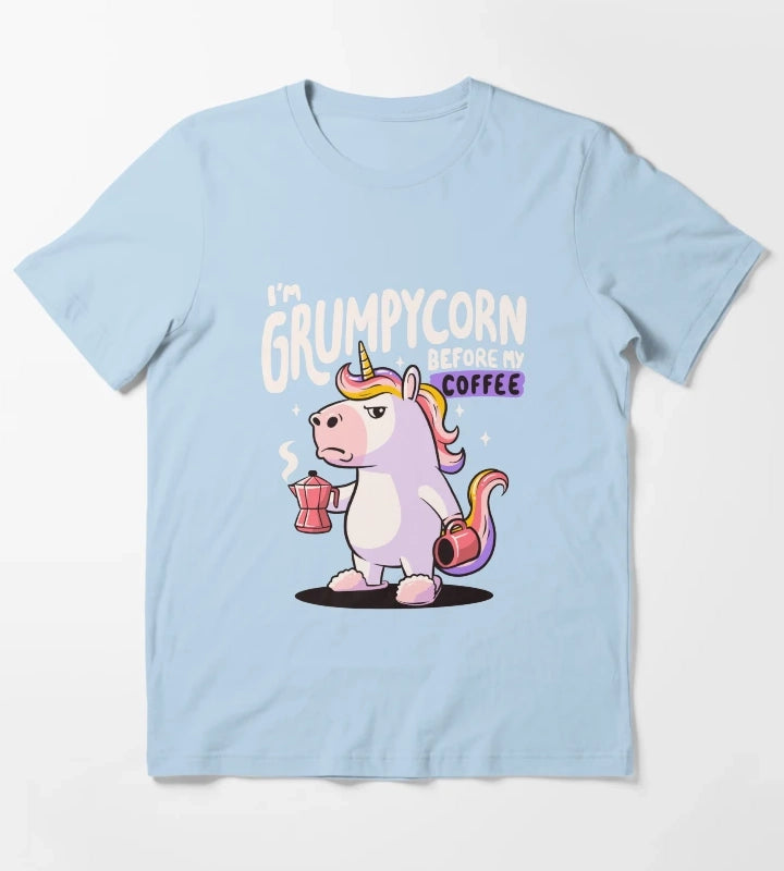 Grumpycorn Cute Grumpy Unicorn Coffee Gift T-Shirt Sky Blue