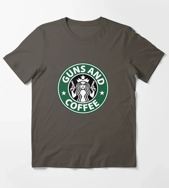 Guns and Coffee T-Shirt Dark Grey