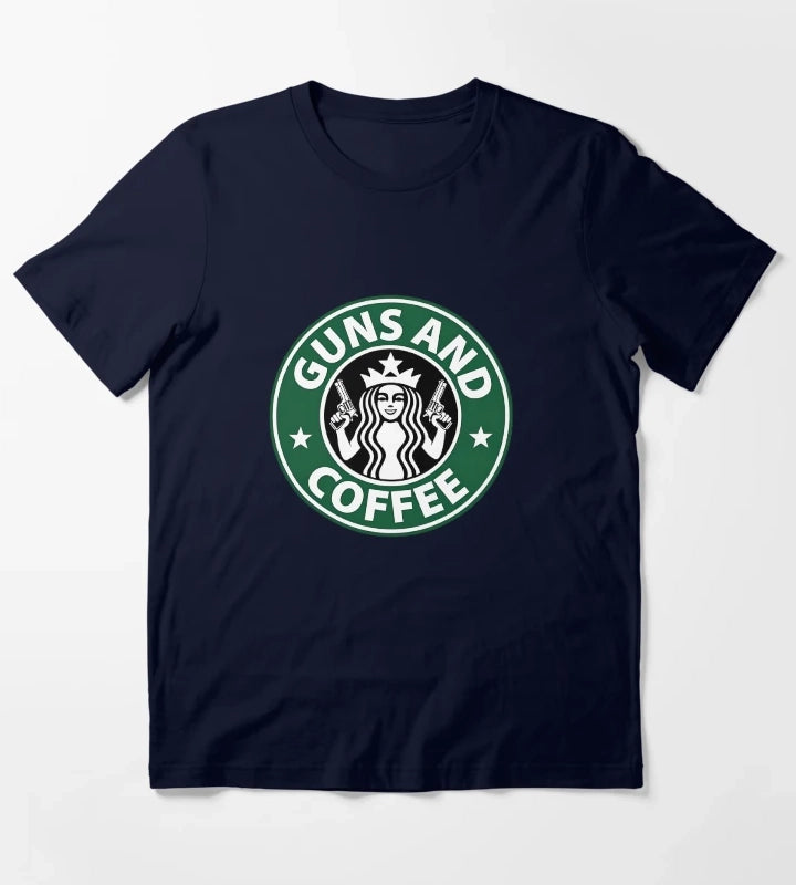 Guns and Coffee T-Shirt Navy