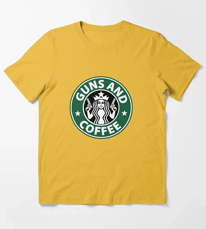 Guns and Coffee T-Shirt Yellow
