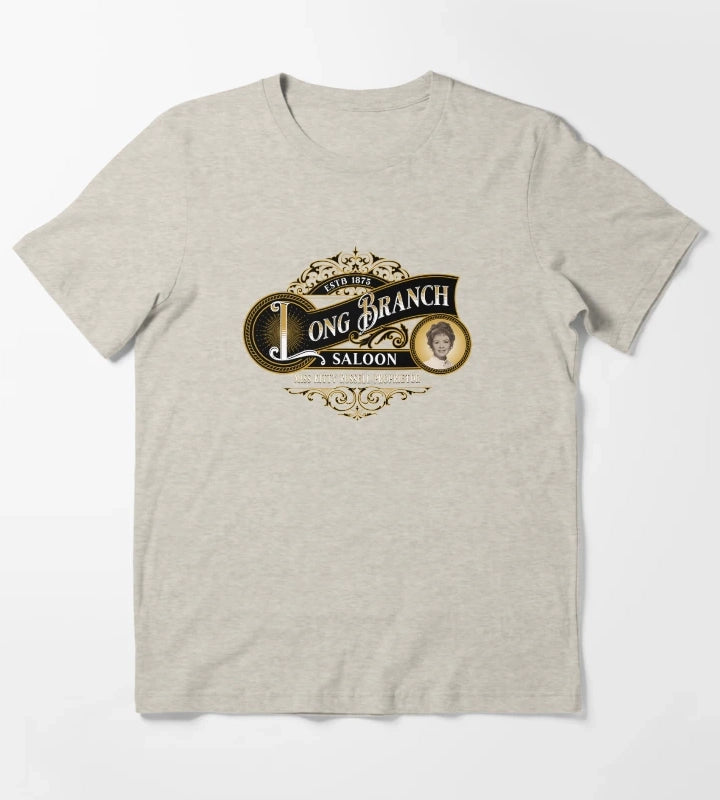 Gunsmoke Miss Kittys Long Branch Saloon Western T-Shirt Cream