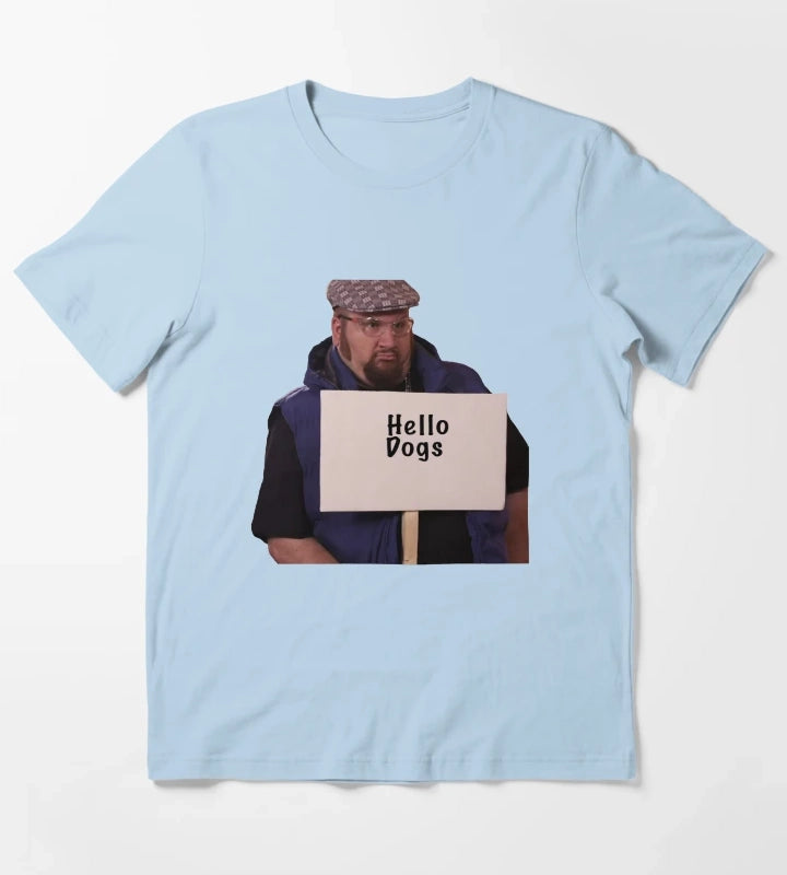 Gustavo Hello Dogs T-Shirt Sky Blue