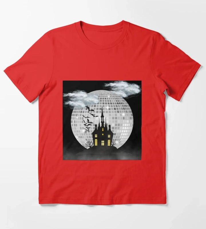 Halloween Spooky Castle T-Shirt Red
