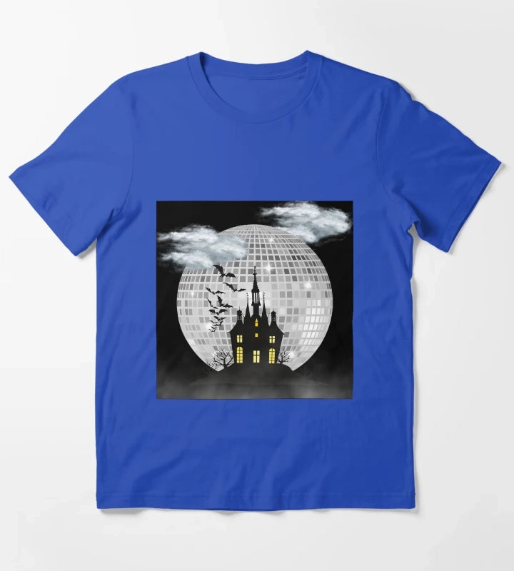 Halloween Spooky Castle T-Shirt Blue