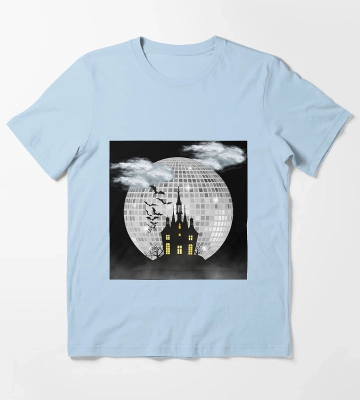 Halloween Spooky Castle T-Shirt Sky Blue