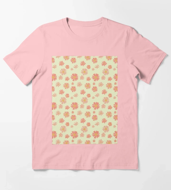 Hand drawn daisy flower pattern T-Shirt Dark Grey