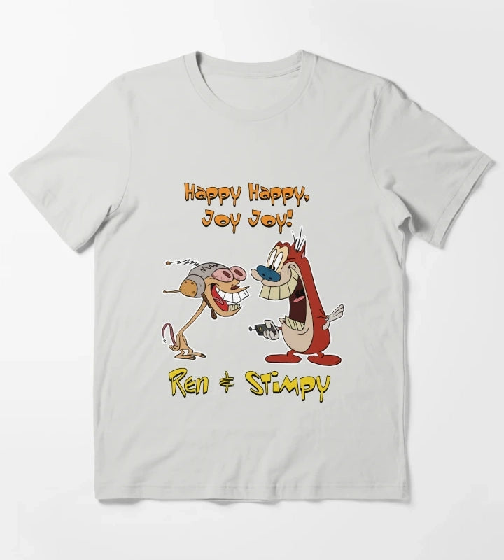 Happy Happy Joy Joy T-Shirt Light Grey