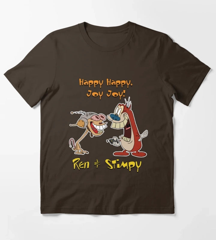 Happy Happy Joy Joy T-Shirt Brown