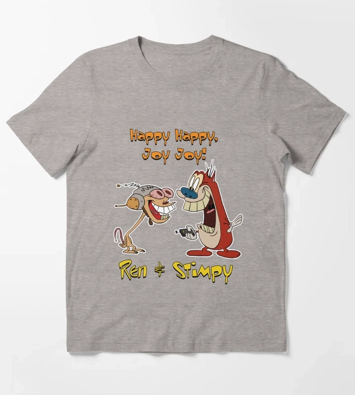 Happy Happy Joy Joy T-Shirt Heather Grey