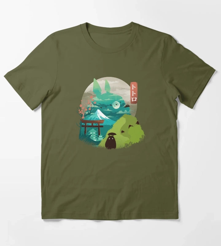 Happy Landscape T-Shirt Olive Green